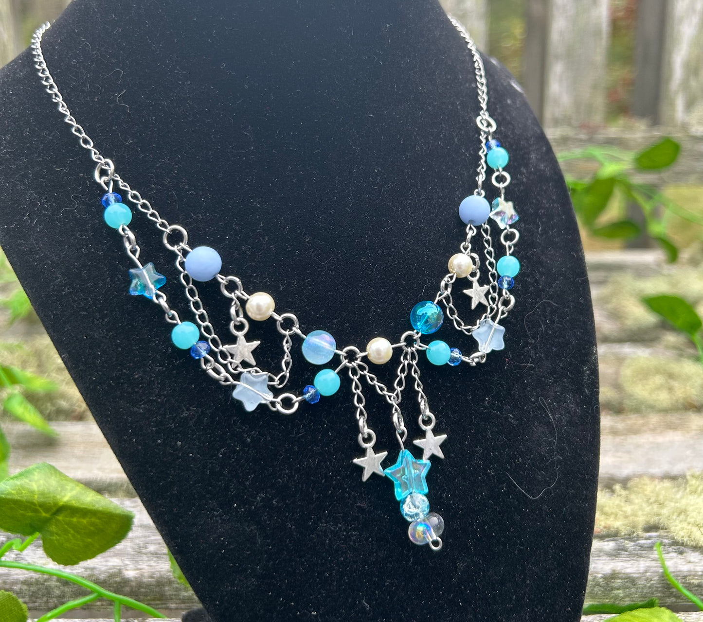 Blue Stardrop Fairy Necklace