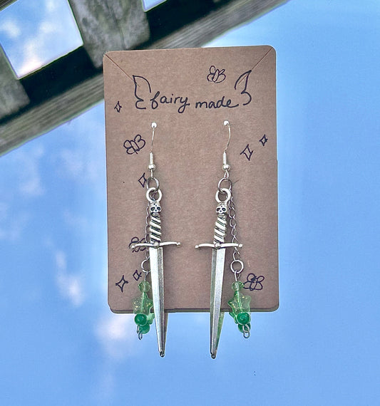 Green Guardian Fairy Earrings