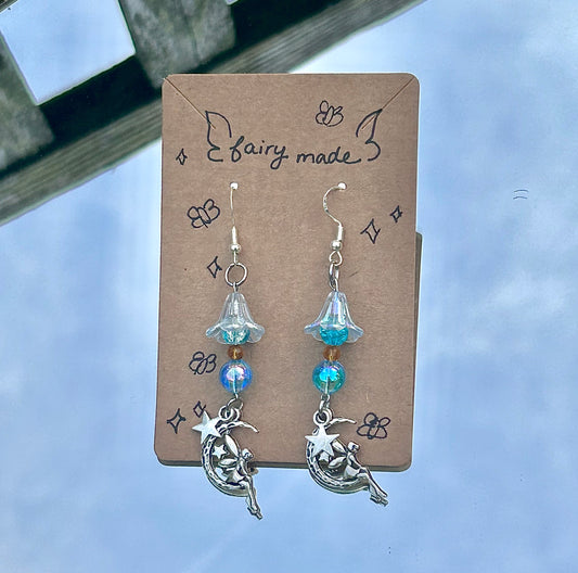 Blue Moon Drop Fairy Earrings