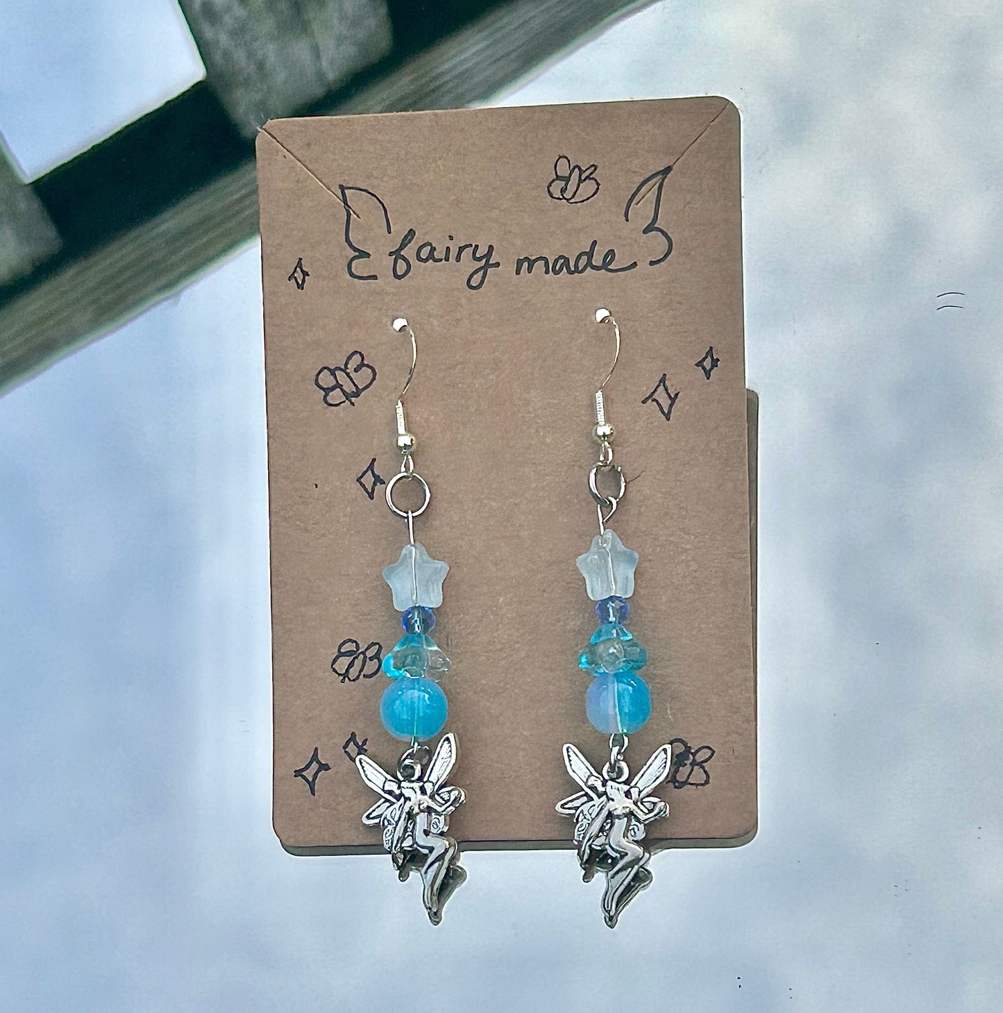 Blue Stardrop Fairy Earrings