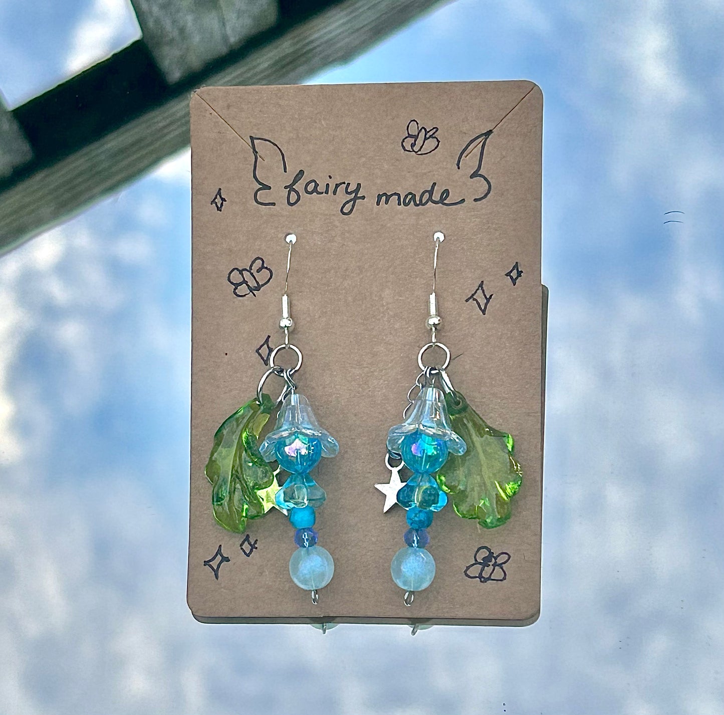 Blue Flowerdrip Earrings