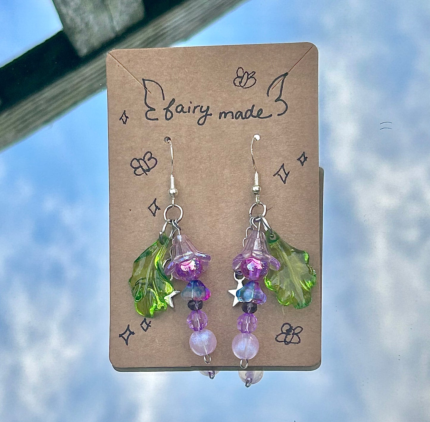 Purple Flowerdrip Earrings