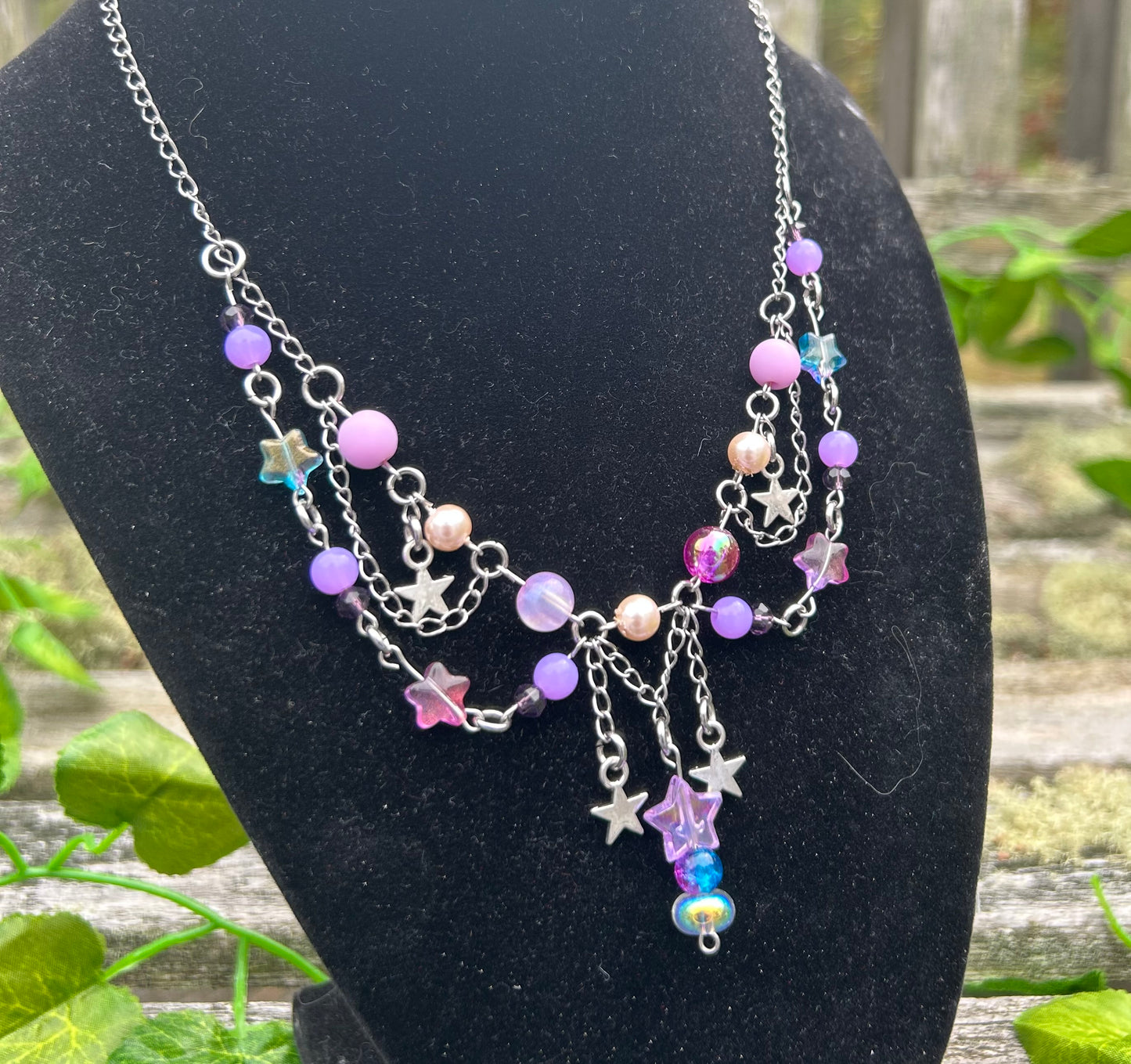 Purple Stardrop Fairy Necklace