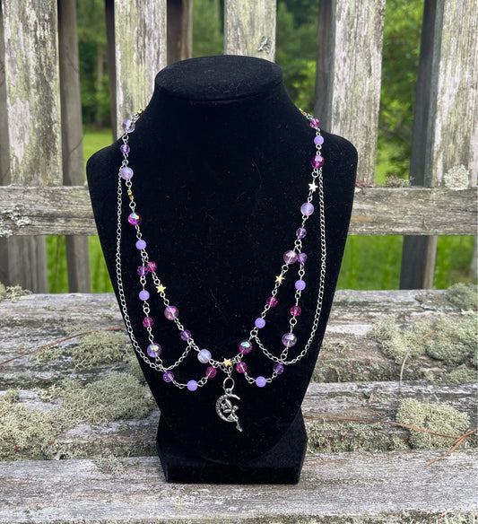 Purple Moonstar Necklace