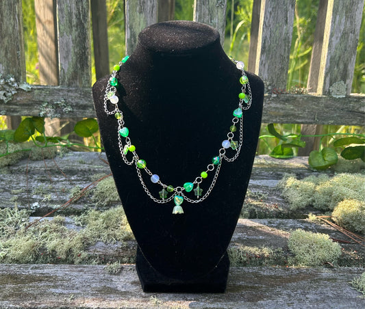 Green Fairy Flower Necklace