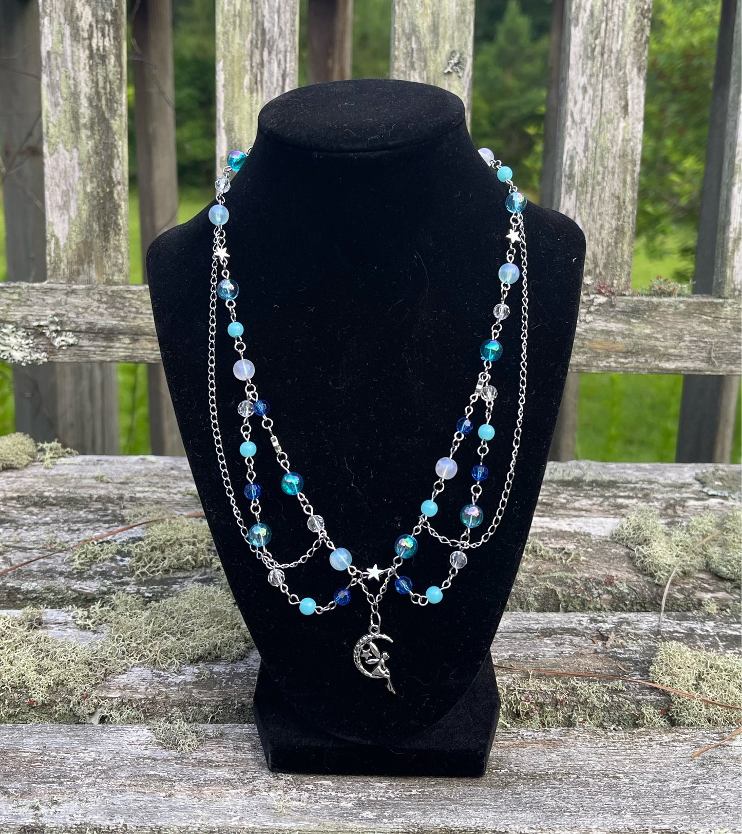 Blue Moonstar Necklace