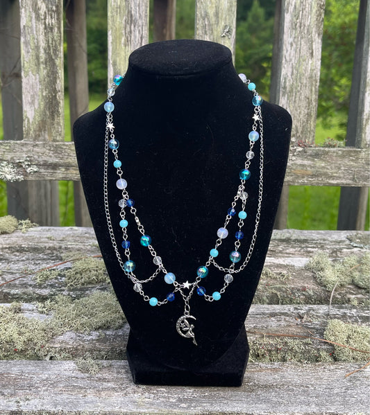 Blue Moonstar Necklace