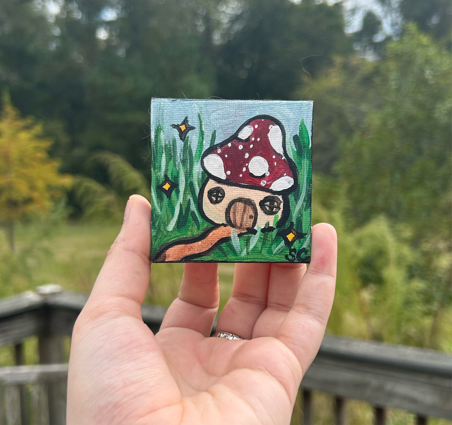 Mushroom House Painting